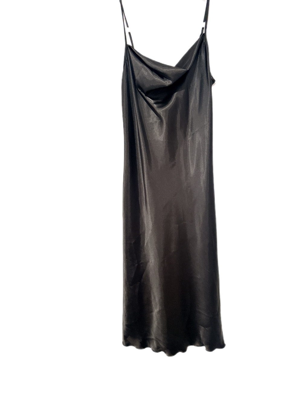 bebe Black Satin Cowl Maxi Slip Dress